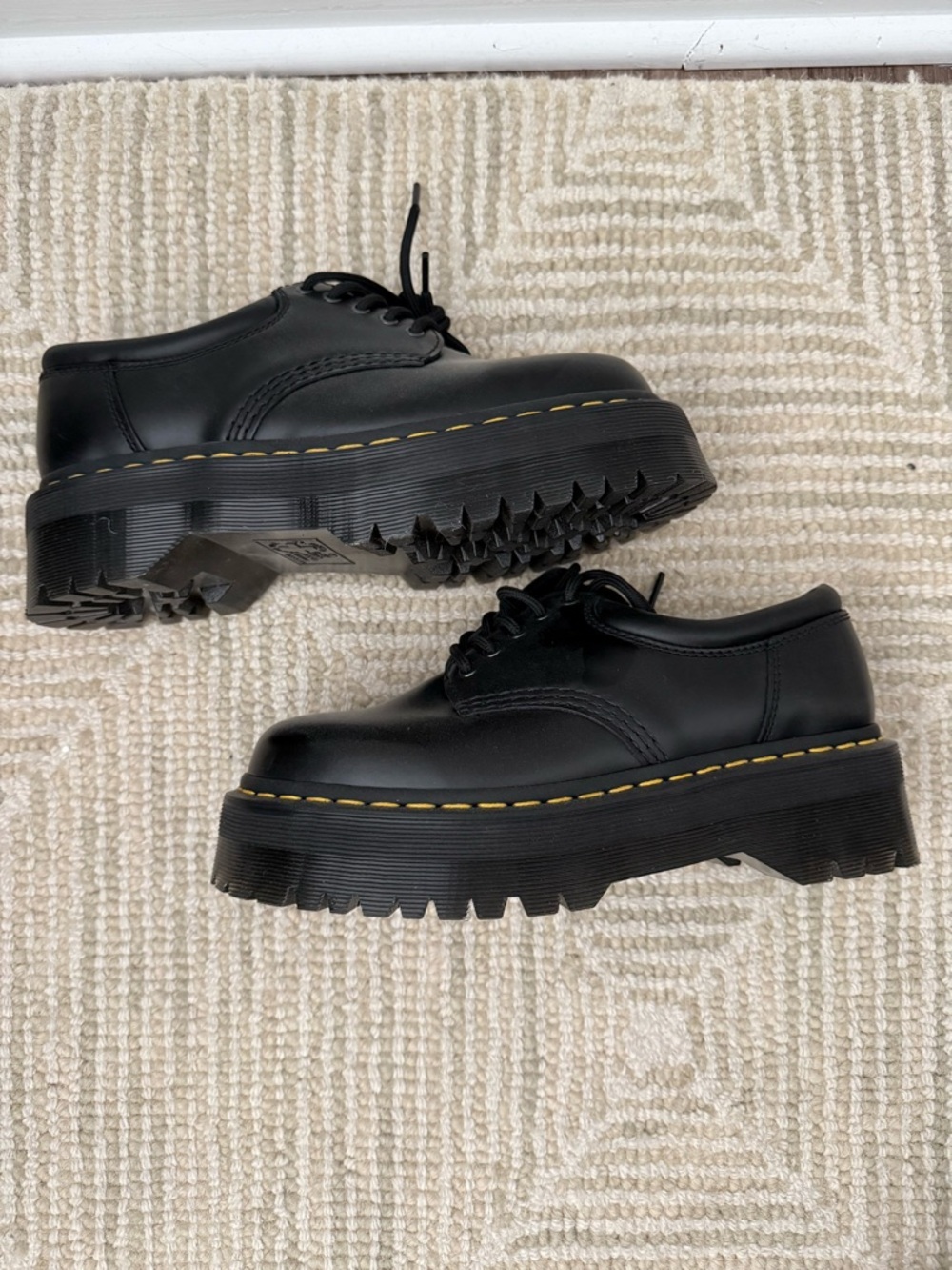 Dr. Martens 8053 Black Leather Platform Oxfords (never worn)